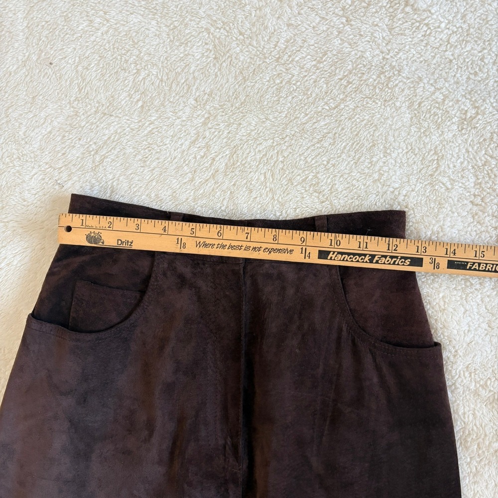 Vtg Bushwhacker Suede High Waist Pencil Skirt Western Wear Chocolate Brown Sz 4 - Picture 5 of 12